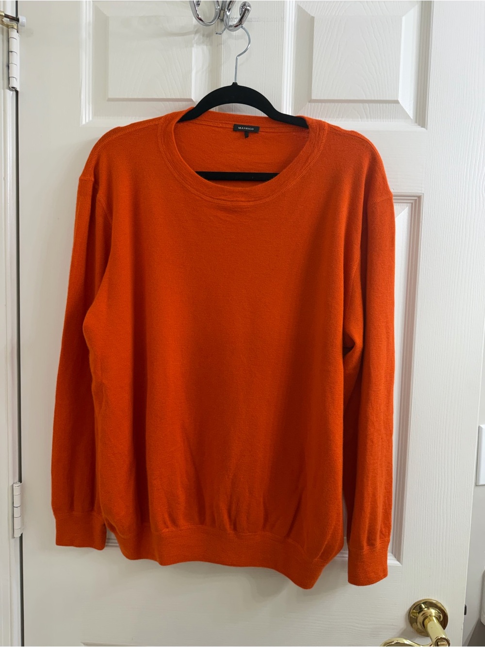 Manrico Cashmere/ Silk Blend Orange Crewneck Sweater Size XXL
